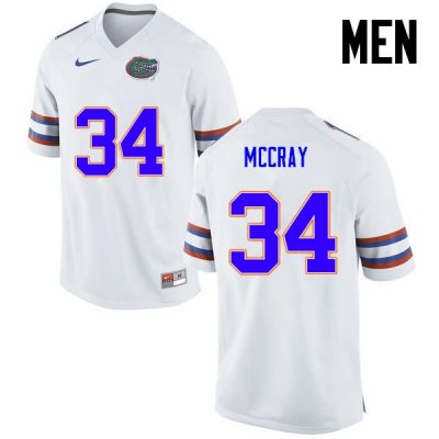 Men's Florida Gators #34 Lerentee McCray NCAA Nike White Authentic Stitched College Football Jersey PLK0562WT